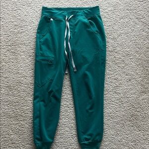 Figs Teal Green Track Joggers with Drawstring